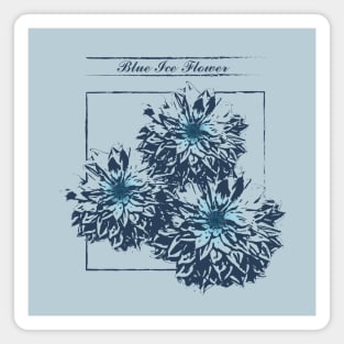 Blue Ice Flower Vintage Magnet